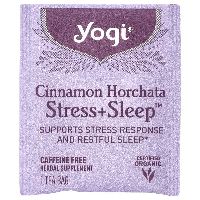 Yogi Tea, Stress + Sleep, Cinnamon Horchata, Caffeine Free, 16 Tea Bags