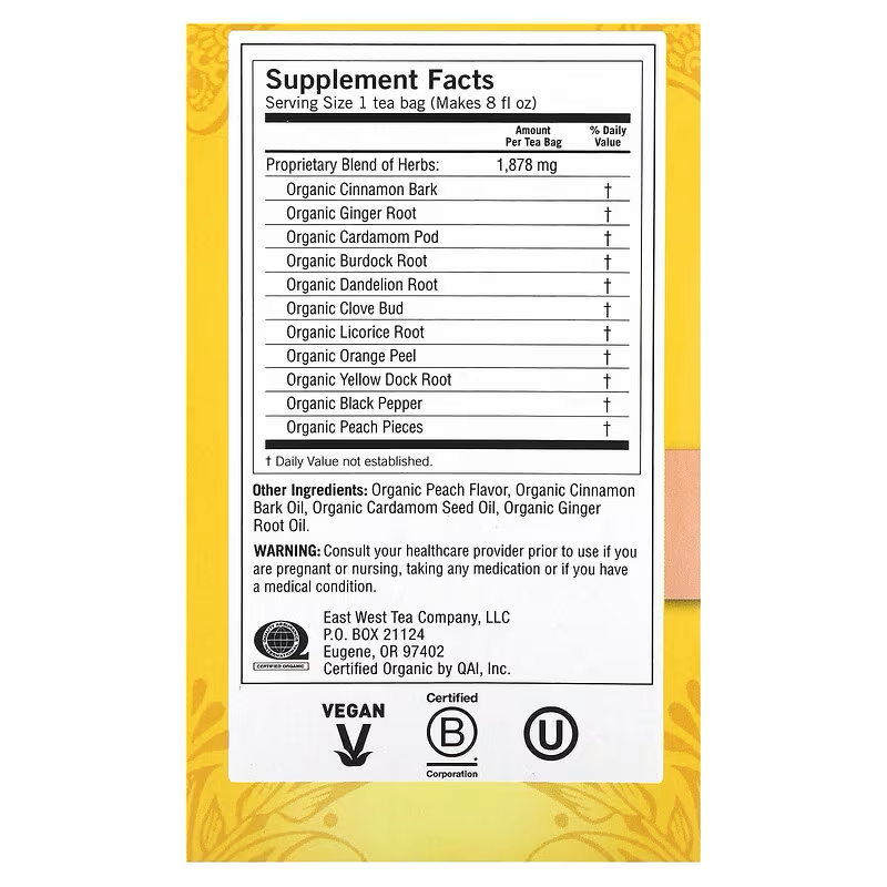 Yogi Tea, Peach DeTox, Caffeine Free, 16 Tea Bags