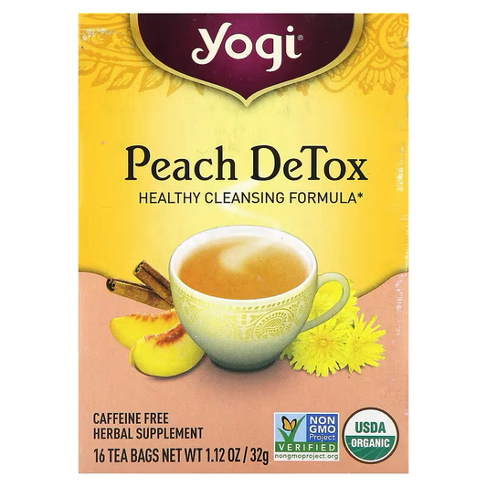 Yogi Tea, Peach DeTox, Caffeine Free, 16 Tea Bags