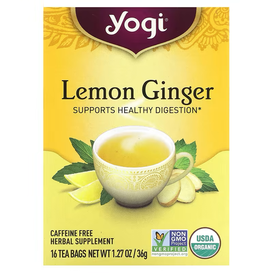 Yogi Tea, Lemon Ginger, Caffeine Free, 16 Tea Bags