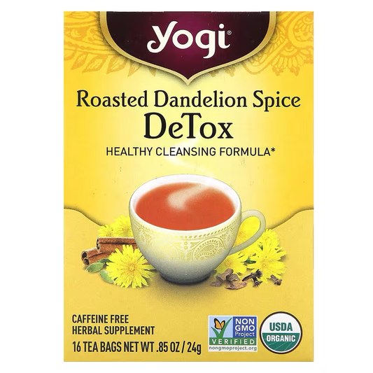 Yogi Tea, Detox, Roasted Dandelion Spice, Caffeine Free, 16 Tea Bags, 0.85 oz (24g)