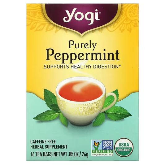 Yogi Tea, Purely Peppermint, Caffeine Free, 16 Tea Bags