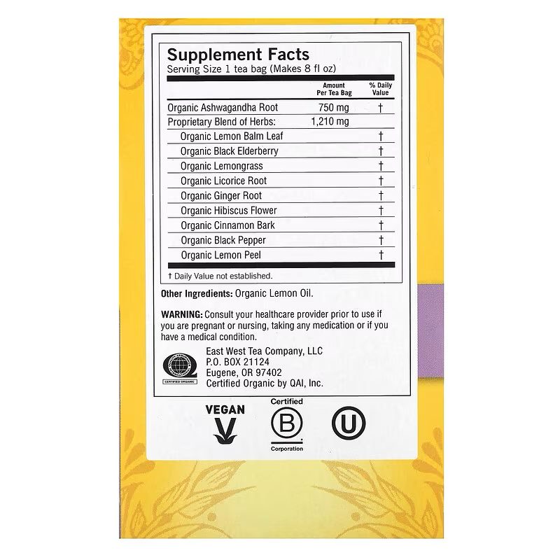 Yogi Tea, Immune + Stress, Elderberry Lemon Balm, Caffeine Free, 16 Tea Bags